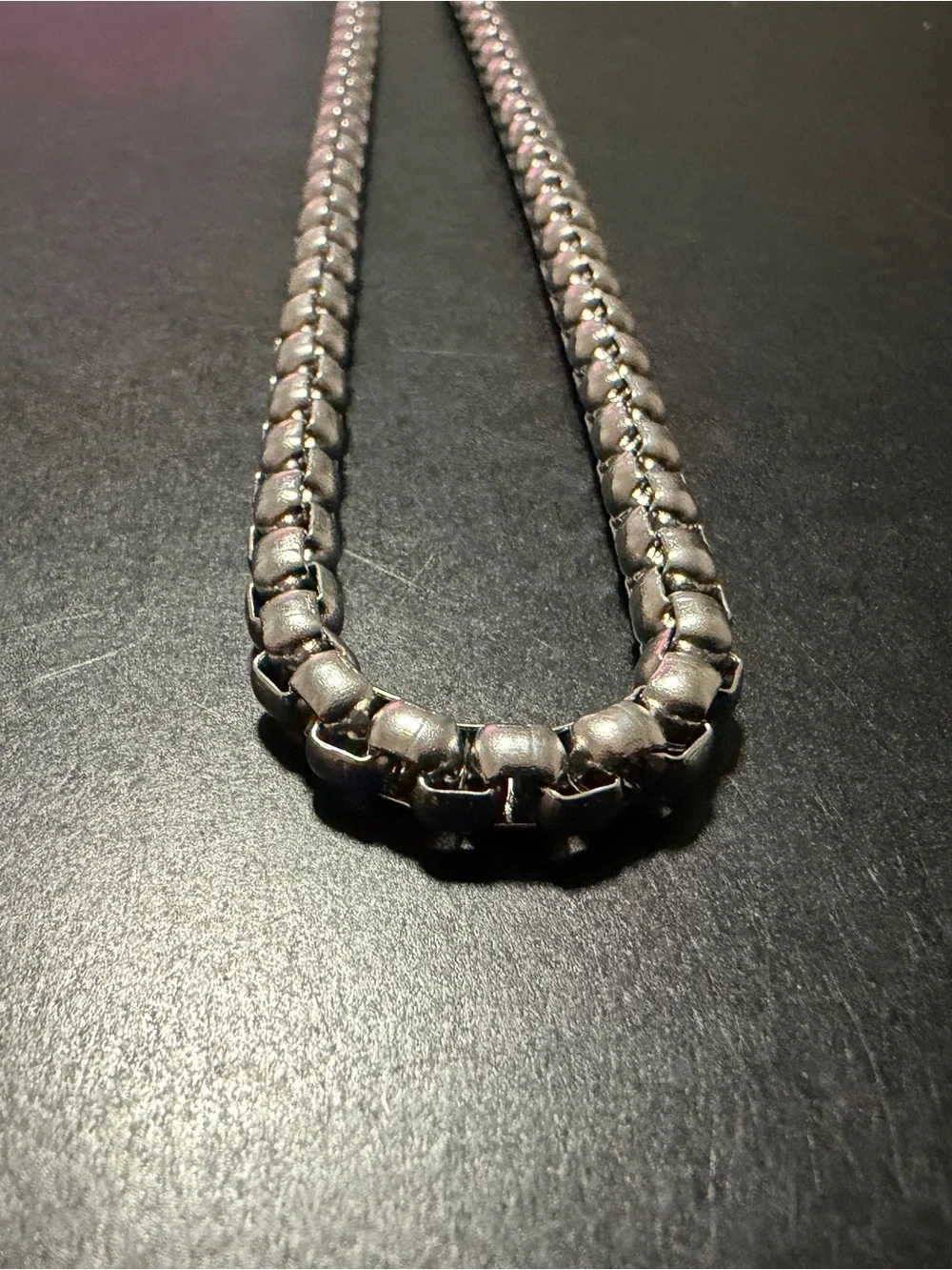 Men's Silver Link Necklace - Polished Stainless Steel
